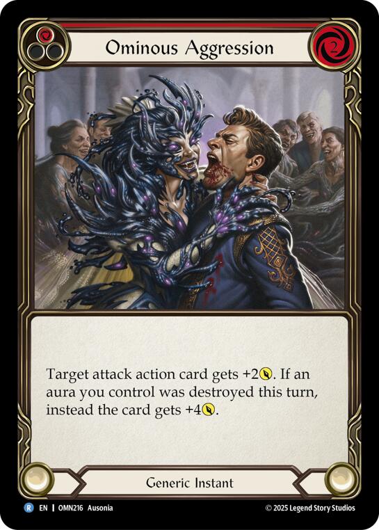 Ominous Aggression (Red) [OMN216] (Omens of the Third Age)  Rainbow Foil | Card Citadel