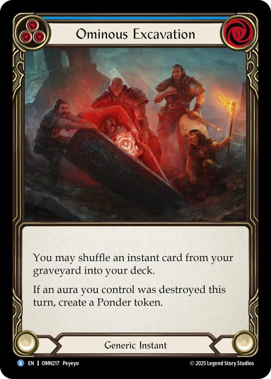 Ominous Excavation (Blue) [OMN217] (Omens of the Third Age)  Rainbow Foil | Card Citadel