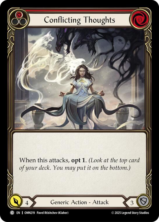 Conflicting Thoughts (Red) [OMN219] (Omens of the Third Age) | Card Citadel