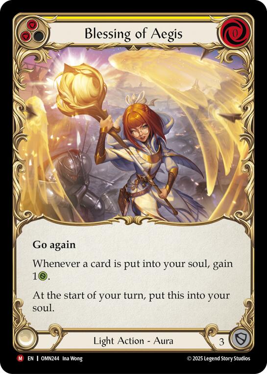 Blessing Of Aegis (Yellow) [OMN244] (Omens of the Third Age) | Card Citadel