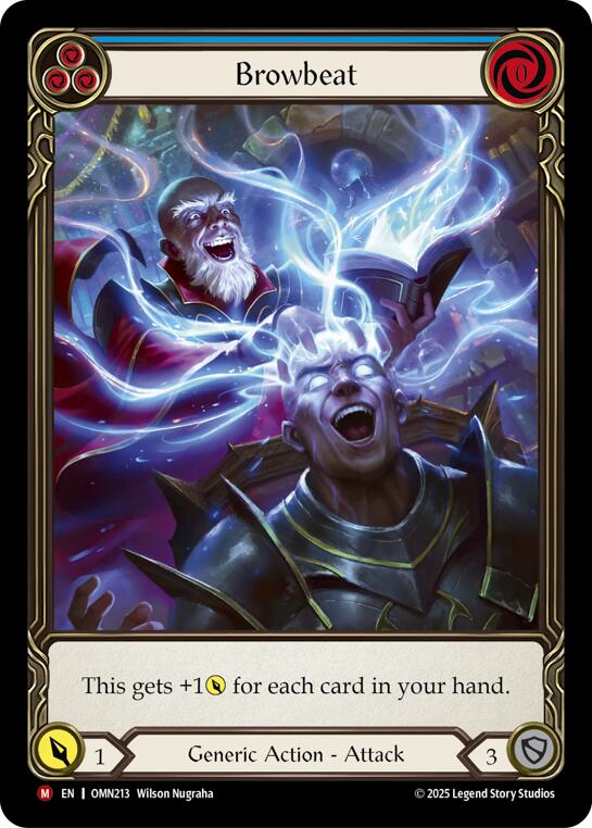 Browbeat (Blue) (Extended Art) [OMN213] (Omens of the Third Age)  Cold Foil | Card Citadel