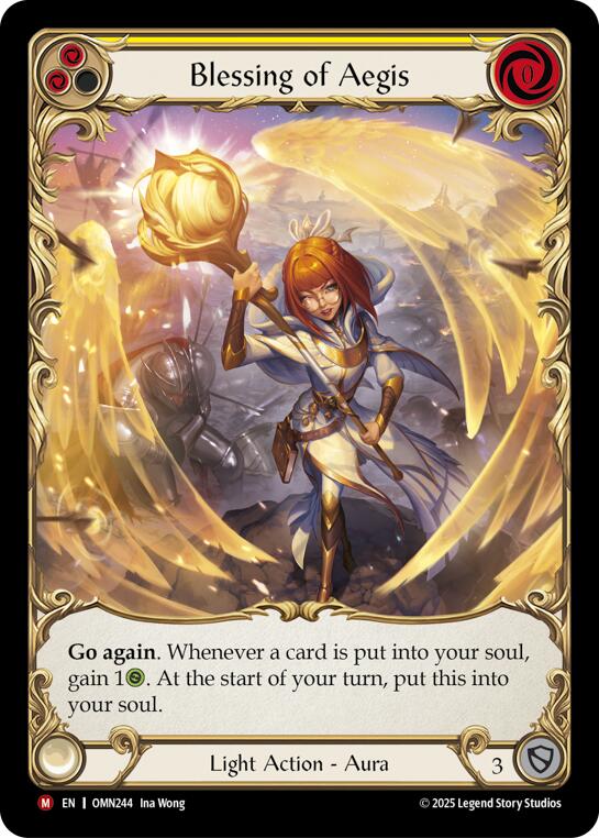 Blessing Of Aegis (Yellow) (Extended Art) [OMN244] (Omens of the Third Age)  Cold Foil | Card Citadel