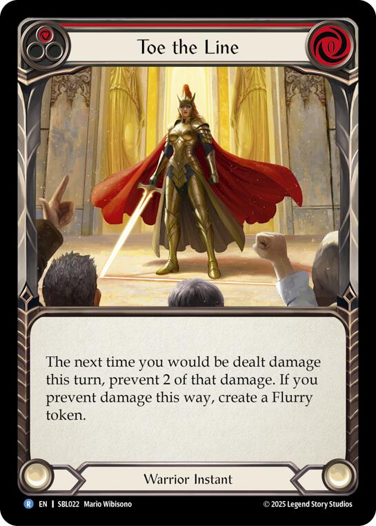 Toe the Line (Red) [SBL022] (Silver Age Chapter 3) | Card Citadel