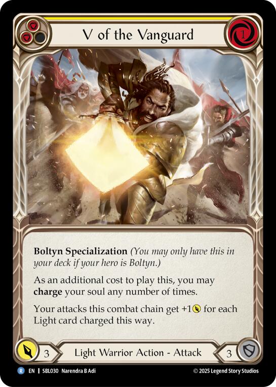 V of the Vanguard (Yellow) [SBL030] (Silver Age Chapter 3) | Card Citadel