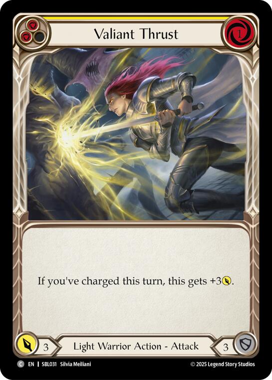 Valiant Thrust (Yellow) [SBL031] (Silver Age Chapter 3) | Card Citadel