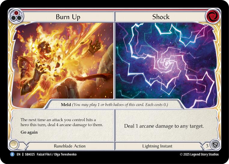 Burn Up // Shock [SBA025] (Silver Age Chapter 3) | Card Citadel