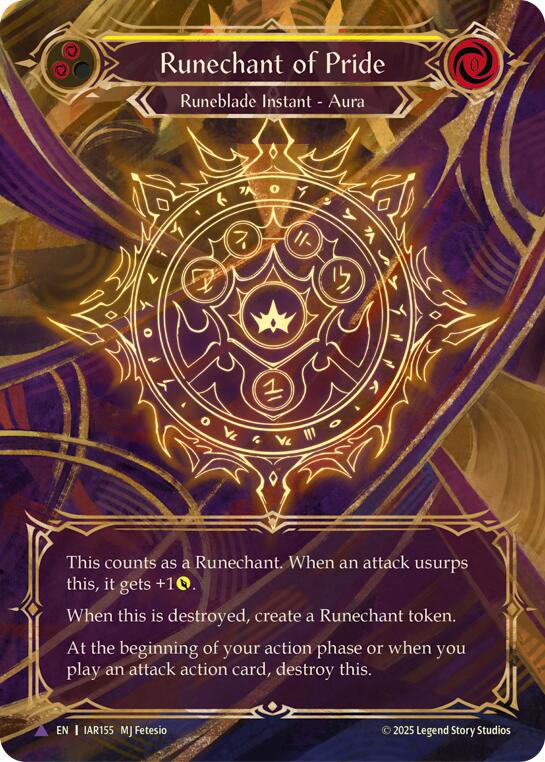 Runechant of Pride (Yellow) (Marvel) [IAR155-MV] (Omens of the Third Age)  Cold Foil | Card Citadel