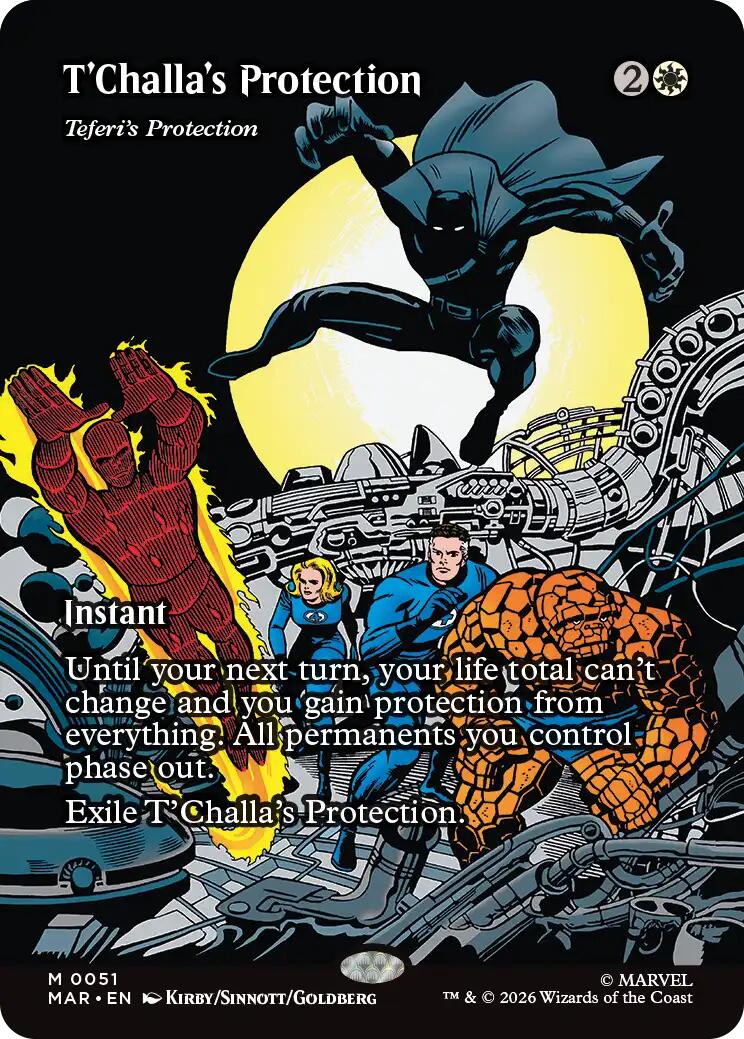 T'Challa's Protection - Teferi's Protection (Borderless) [Marvel Universe: Eternal-Legal] | Card Citadel
