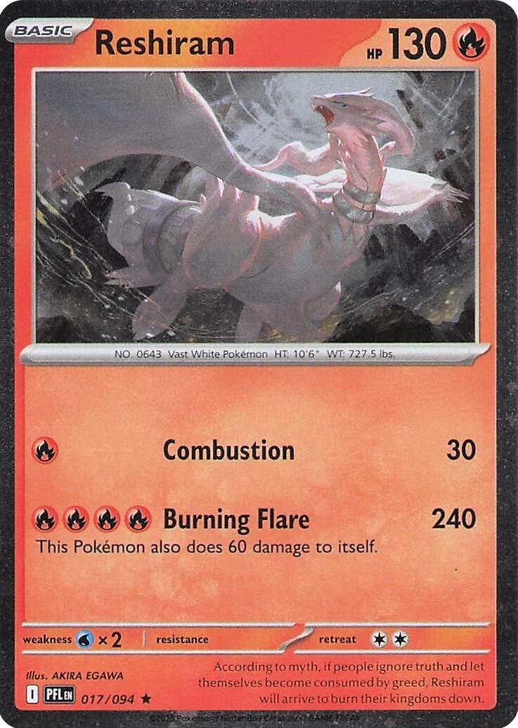 Reshiram (017/094) (Cosmos Holo) [Mega Evolution: Phantasmal Flames] | Card Citadel