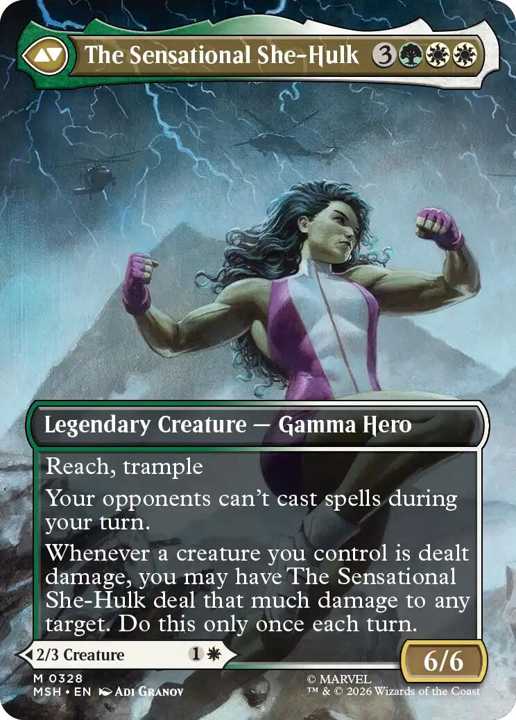 Jennifer Walters // The Sensational She-Hulk (Borderless) (0328) [Marvel Super Heroes] | Card Citadel