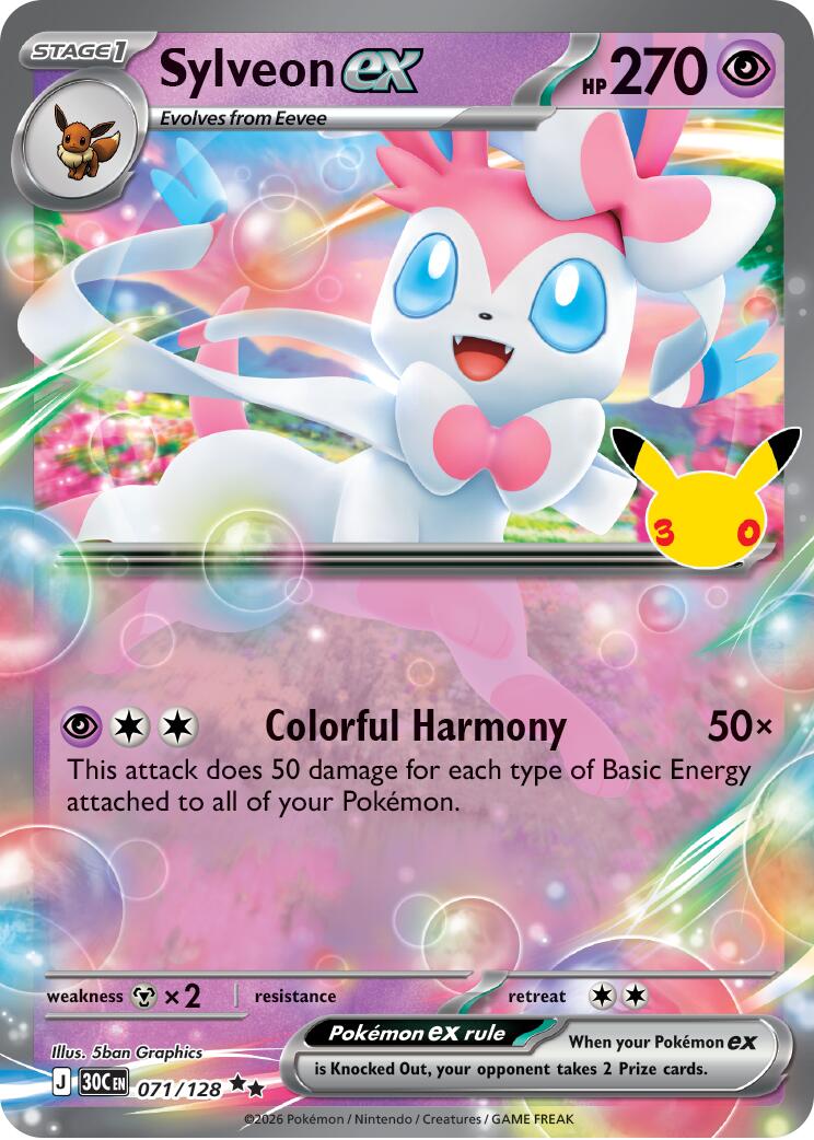 Sylveon ex (071/128) [Mega Evolution: 30th Celebration] | Card Citadel