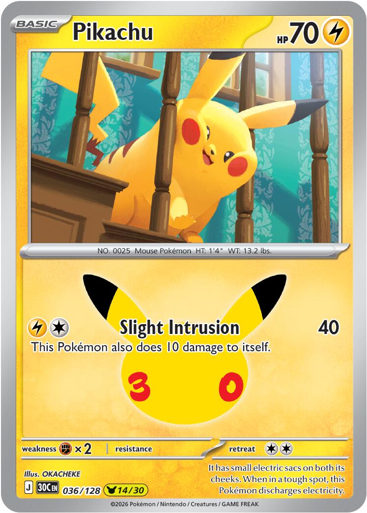 Pikachu (036/128) [Mega Evolution: 30th Celebration] | Card Citadel