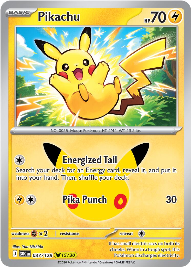 Pikachu (037/128) [Mega Evolution: 30th Celebration] | Card Citadel
