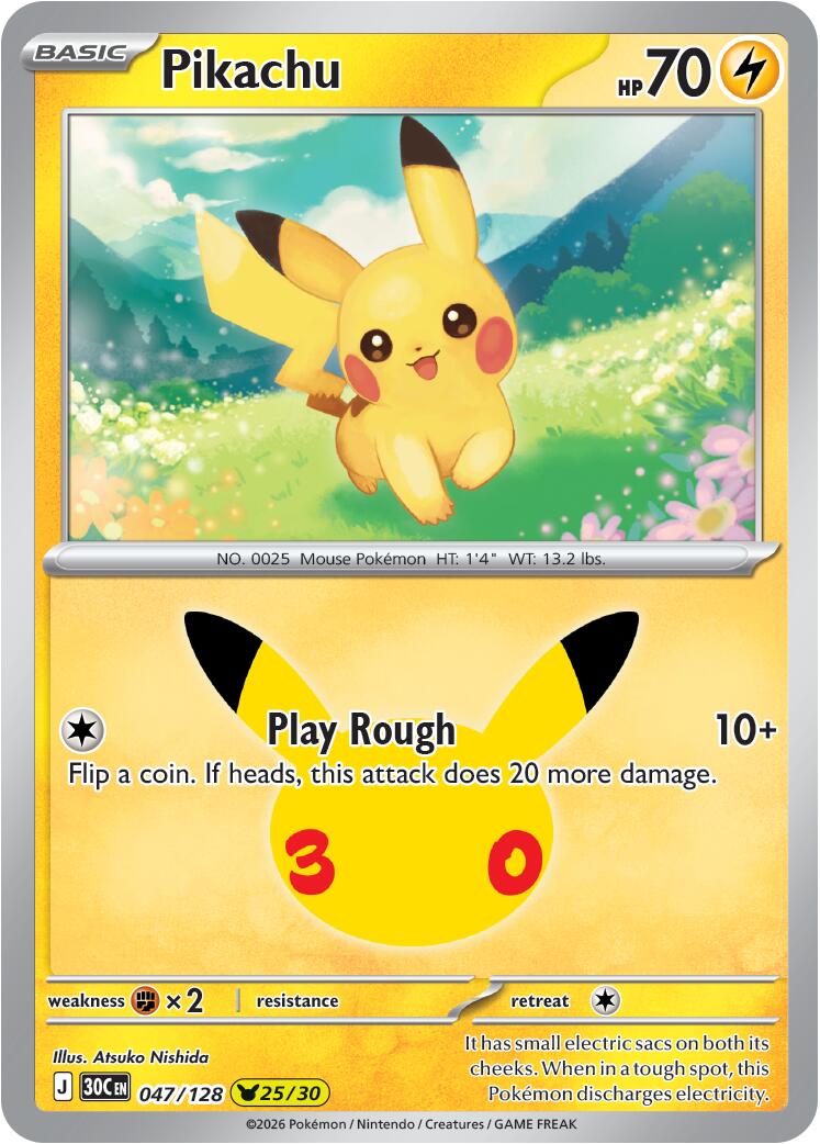 Pikachu (047/128) [Mega Evolution: 30th Celebration] | Card Citadel