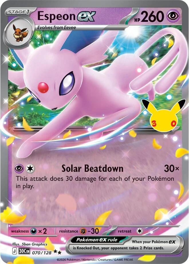 Espeon ex (070/128) [Mega Evolution: 30th Celebration] | Card Citadel
