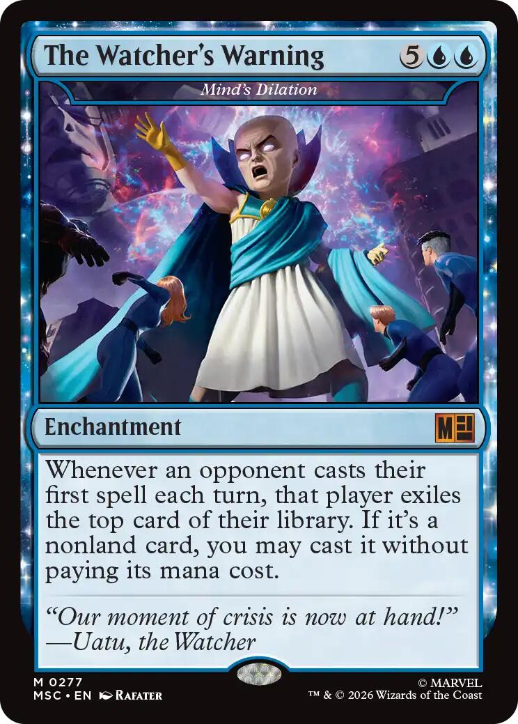 The Watcher's Warning - Mind's Dilation (Surge Foil) [Marvel Super Heroes Commander] | Card Citadel