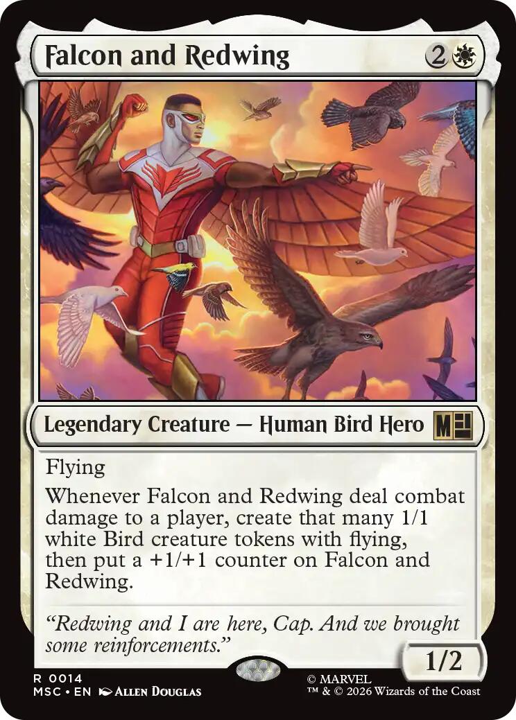 Falcon and Redwing (Surge Foil) [Marvel Super Heroes Commander] | Card Citadel