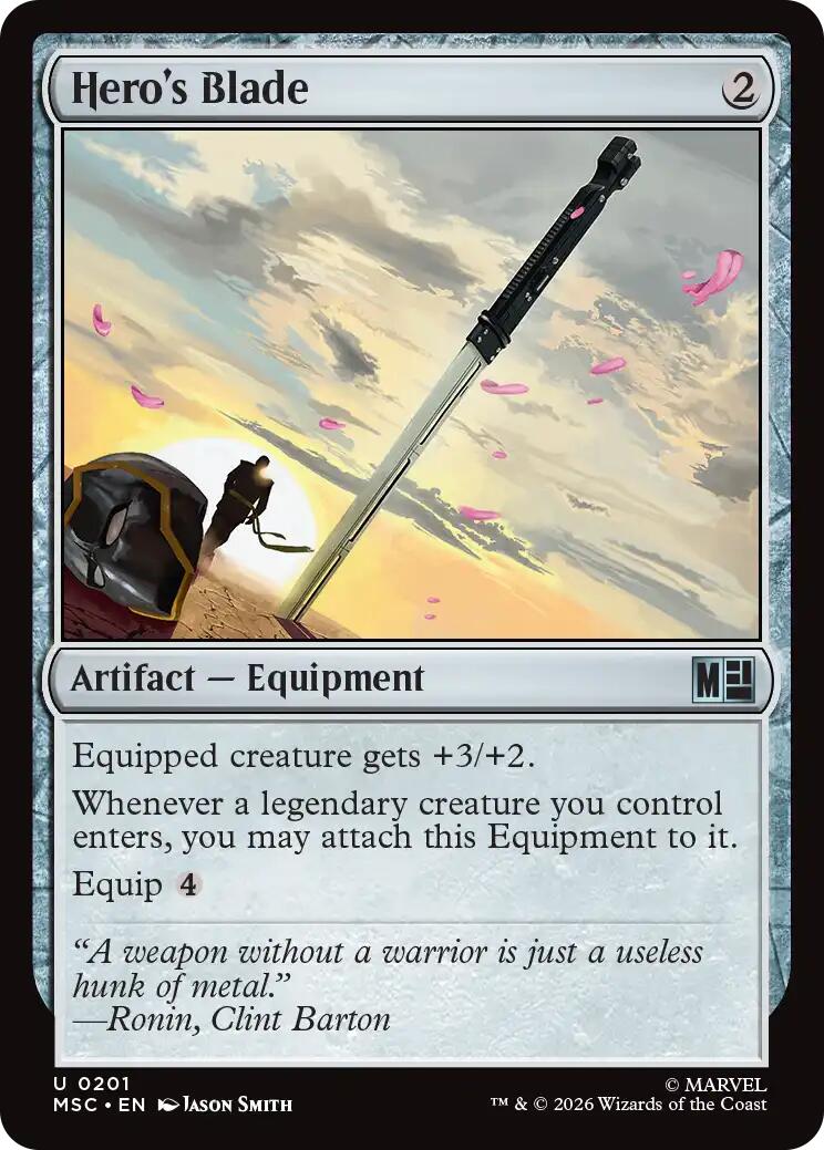 Hero's Blade (Surge Foil) [Marvel Super Heroes Commander] | Card Citadel
