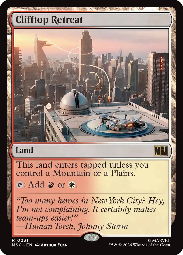 Clifftop Retreat (Surge Foil) [Marvel Super Heroes Commander] | Card Citadel