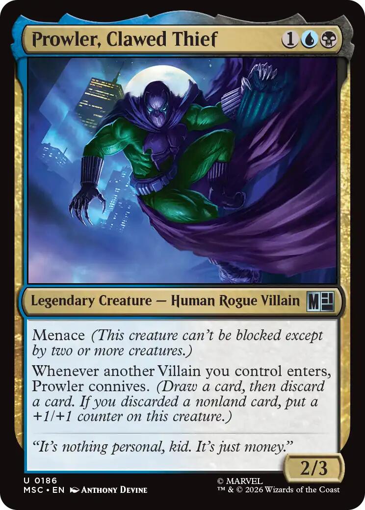 Prowler, Clawed Thief [Marvel Super Heroes Commander] | Card Citadel