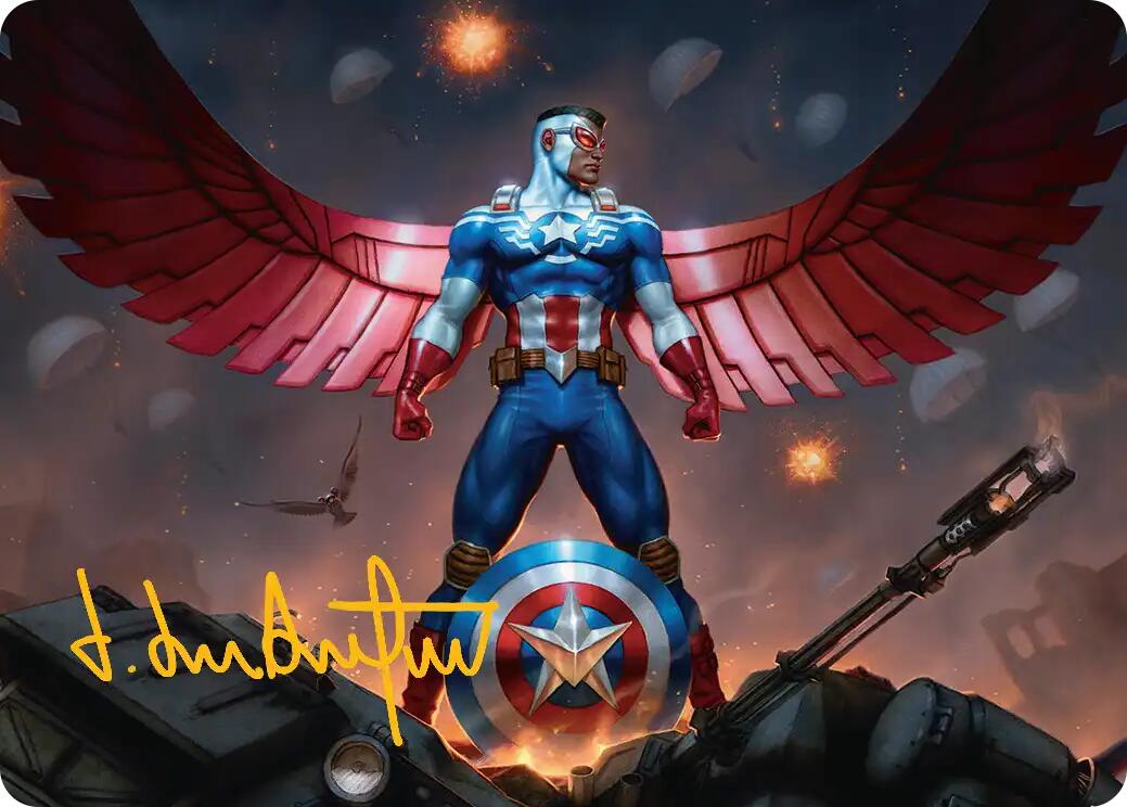 Captain America, Wings of Freedom Art Card (2/45) (Gold-Stamped Signature) [Marvel Super Heroes Art Series] | Card Citadel