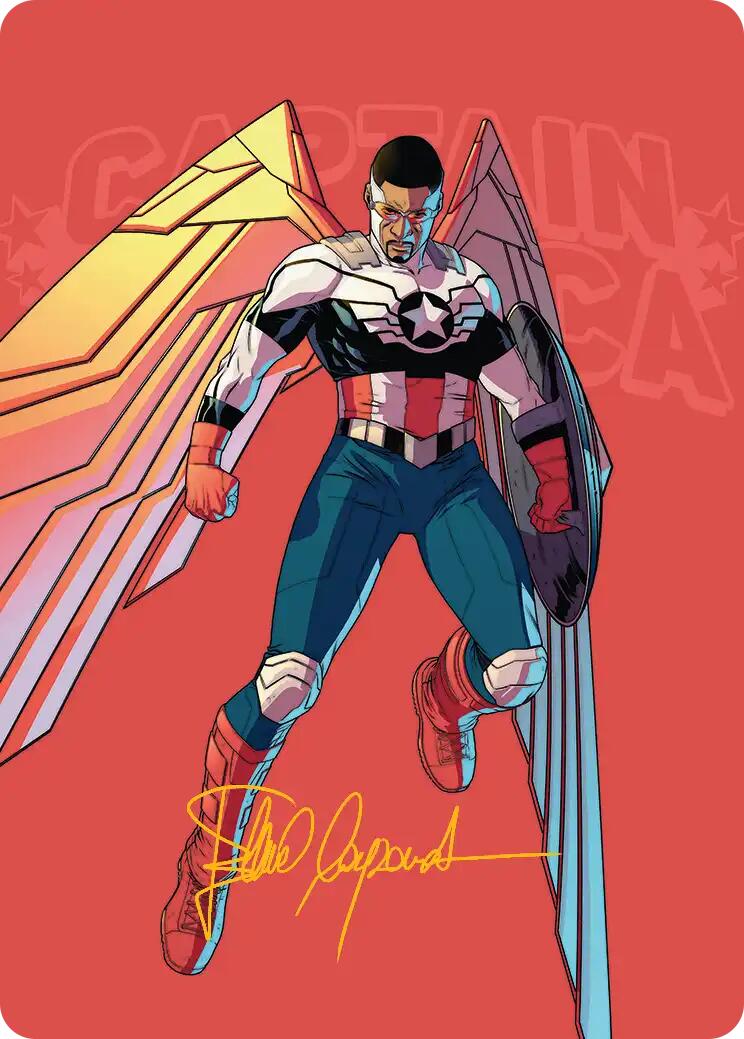 Captain America, Wings of Freedom Art Card (22/45) (Gold-Stamped Signature) [Marvel Super Heroes Art Series] | Card Citadel