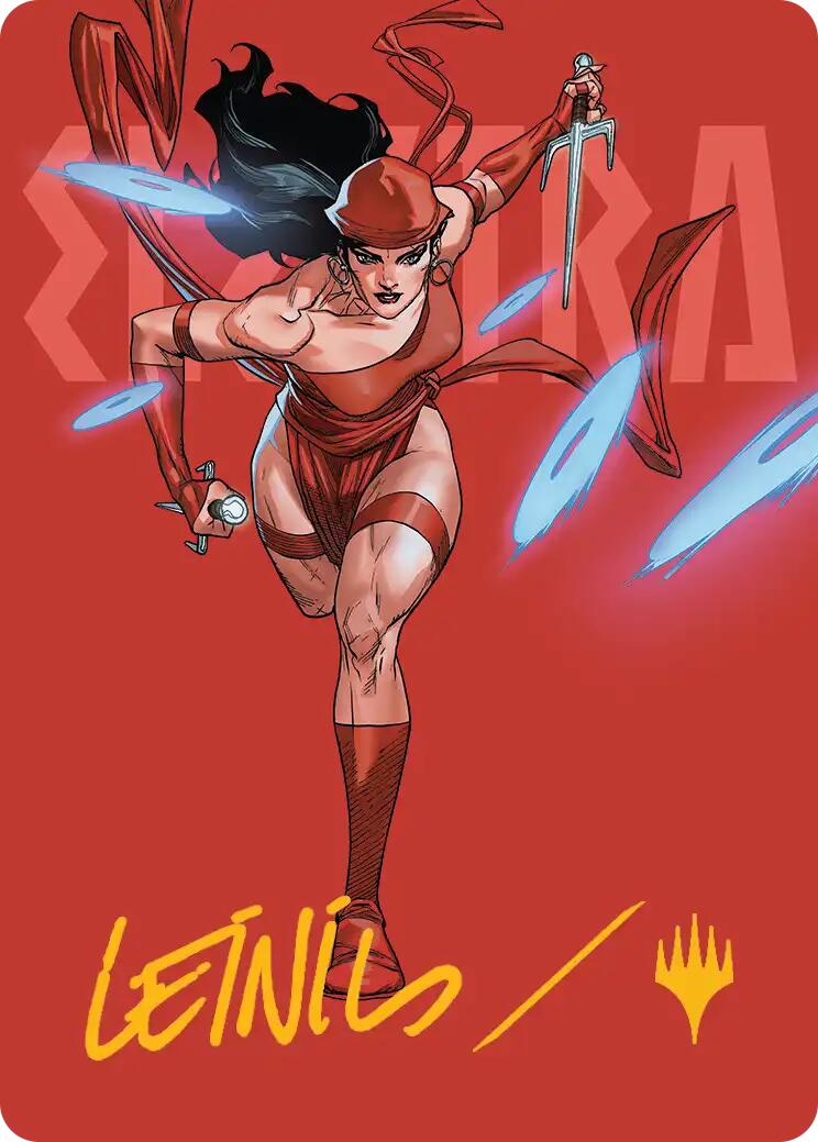 Elektra, Daughter of the Hand Art Card (Gold-Stamped Signature) [Marvel Super Heroes Art Series] | Card Citadel