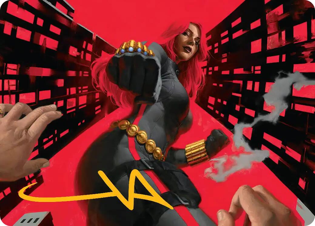 Black Widow, Deadly Hunter Art Card (Gold-Stamped Signature) [Marvel Super Heroes Art Series] | Card Citadel
