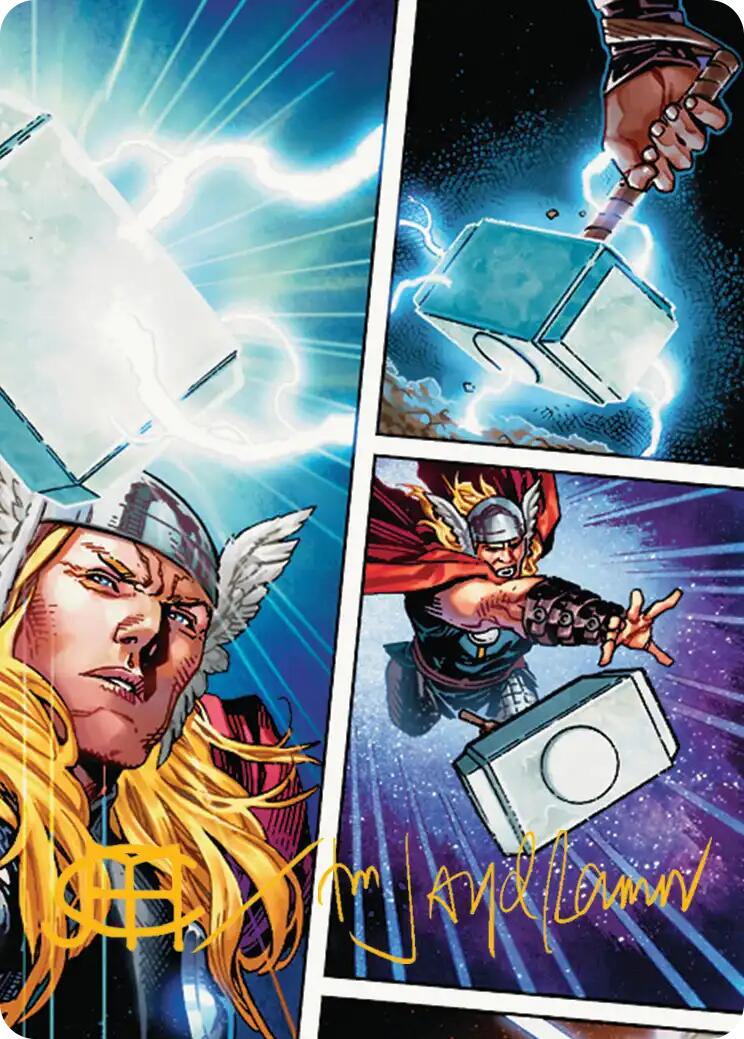 Mjolnir, Hammer of Thor Art Card (Gold-Stamped Signature) [Marvel Super Heroes Art Series] | Card Citadel