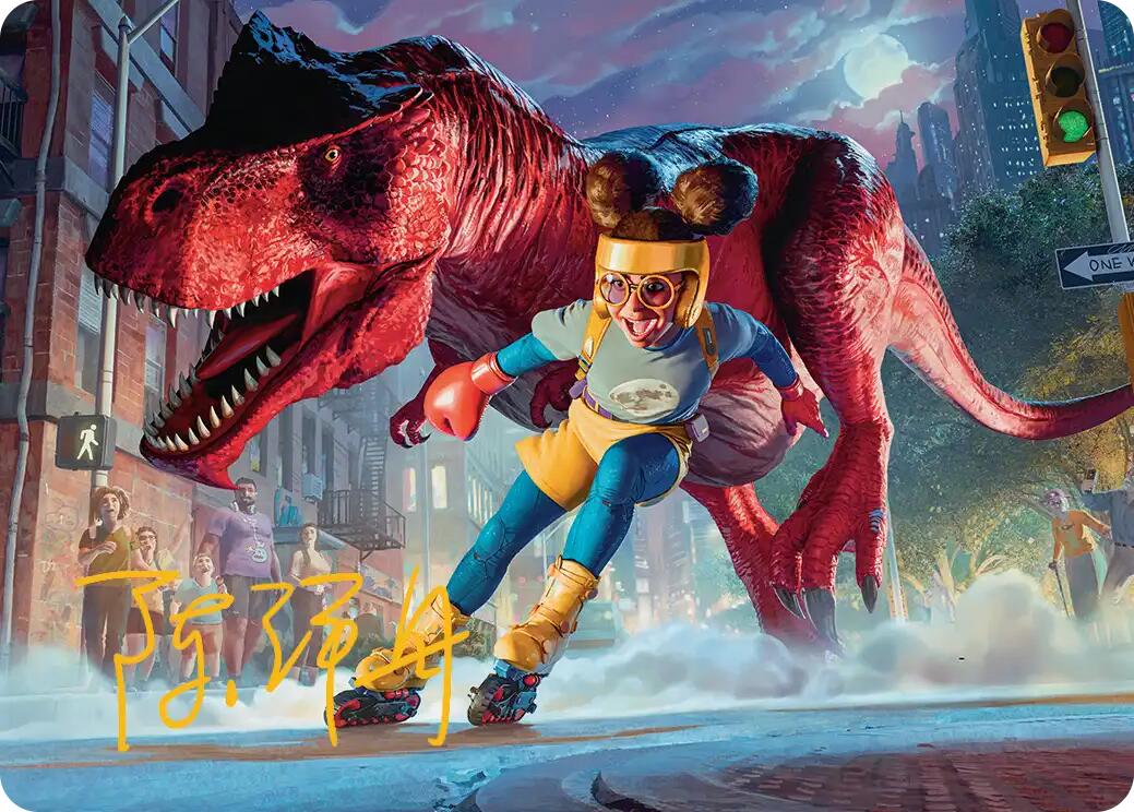 Moon Girl and Devil Dinosaur Art Card (Gold-Stamped Signature) [Marvel Super Heroes Art Series] | Card Citadel