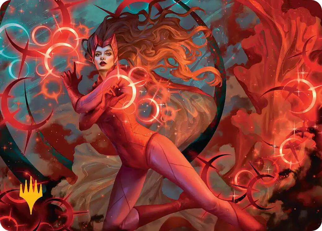 Scarlet Witch, Chaotic Avenger Art Card (Gold-Stamped Planeswalker Symbol) [Marvel Super Heroes Art Series] | Card Citadel