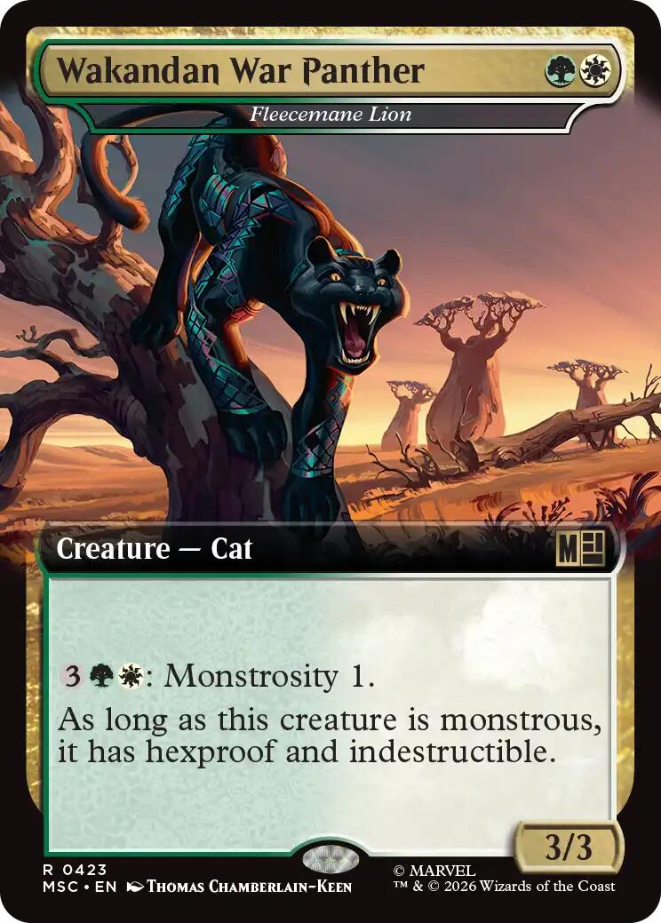 Wakandan War Panther - Fleecemane Lion (Extended Art) [Marvel Super Heroes Commander] | Card Citadel