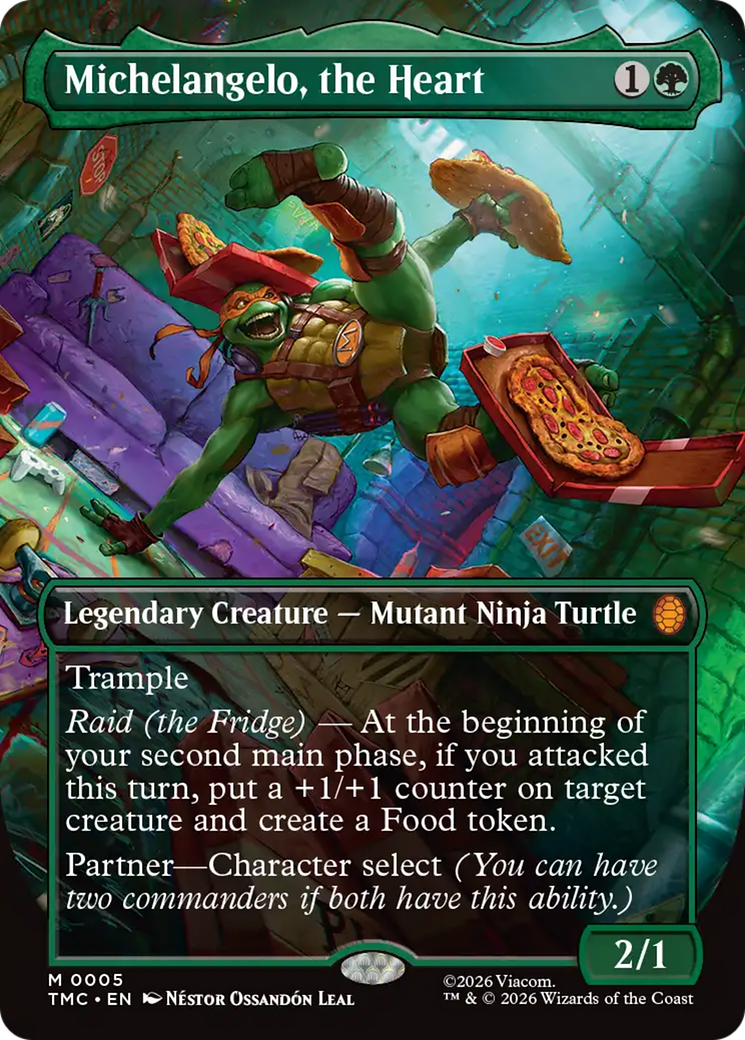 Michelangelo, the Heart (Borderless) [Teenage Mutant Ninja Turtles Commander] | Card Citadel