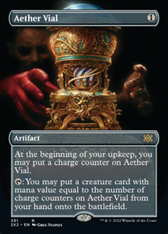 Aether Vial (Borderless Alternate Art) [Double Masters 2022] | Card Citadel