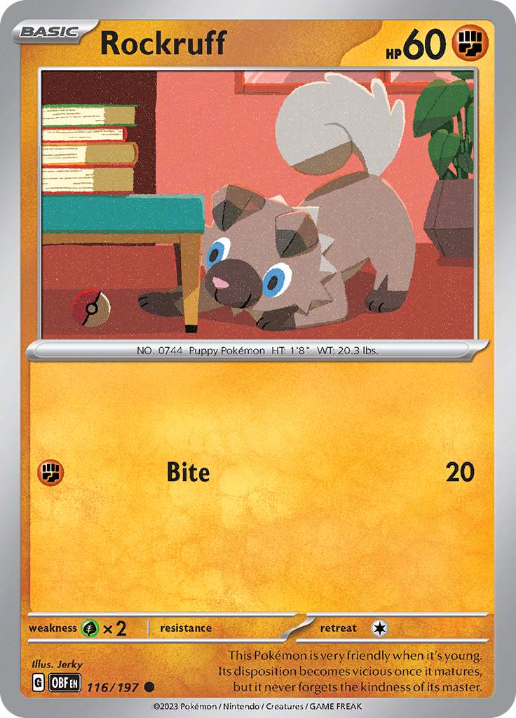 Rockruff (116/197) [Scarlet & Violet: Obsidian Flames] | Card Citadel