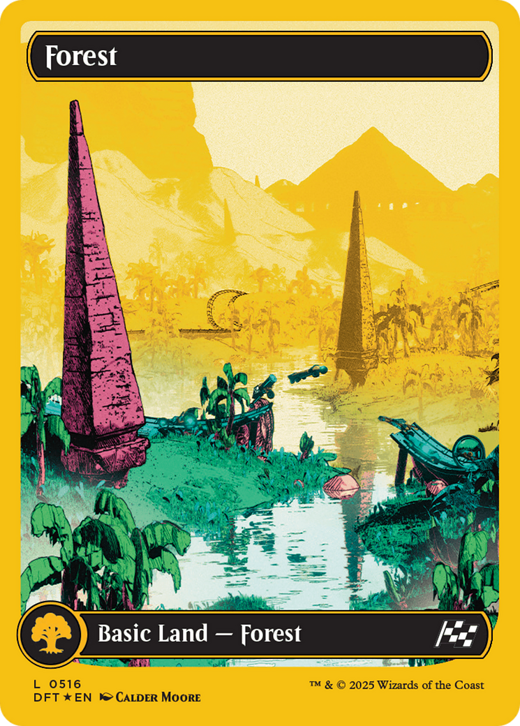 Forest (0516) (First-Place Foil) [Aetherdrift] | Card Citadel