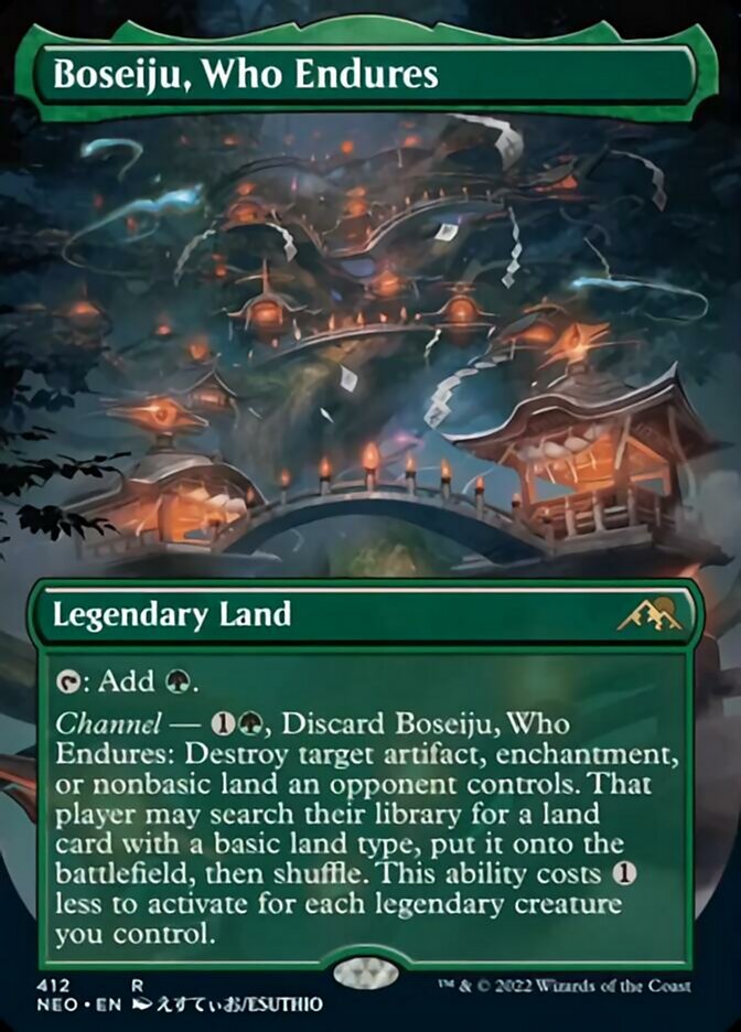 Boseiju, Who Endures (Borderless Alternate Art) [Kamigawa: Neon Dynasty] | Card Citadel