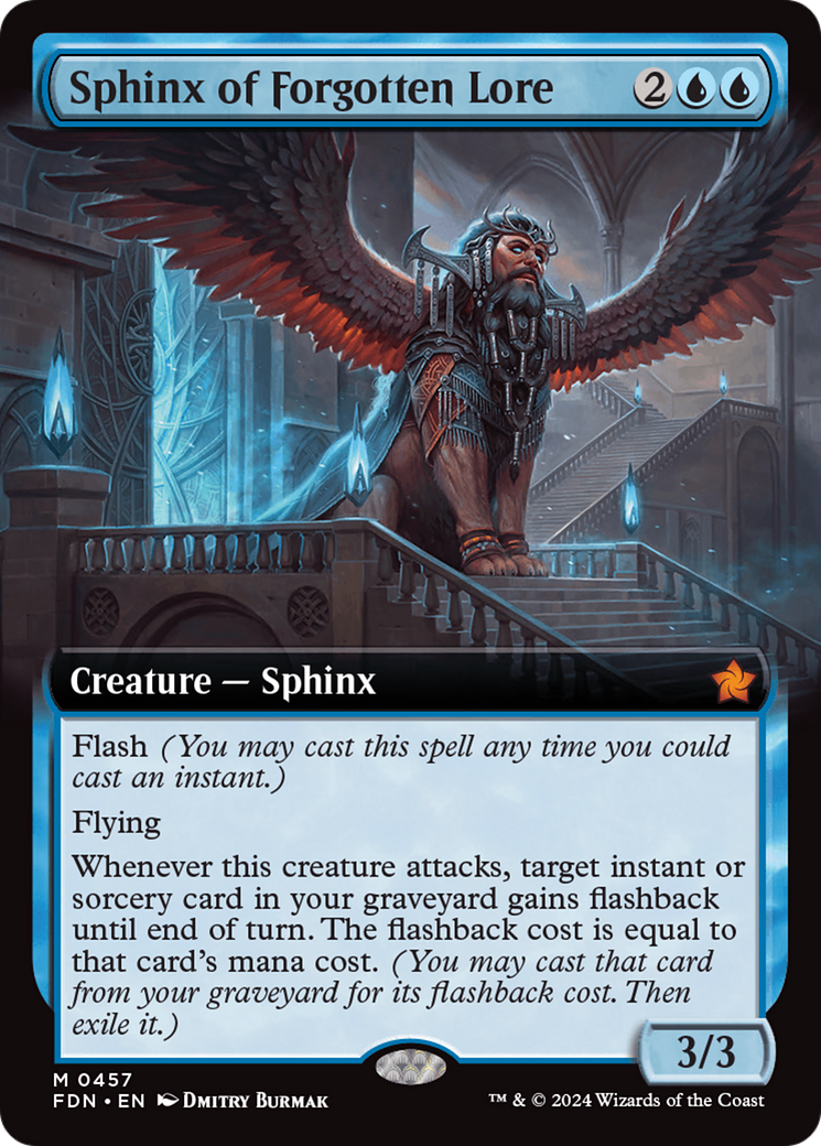 Sphinx of Forgotten Lore (Extended Art) [Foundations] | Card Citadel