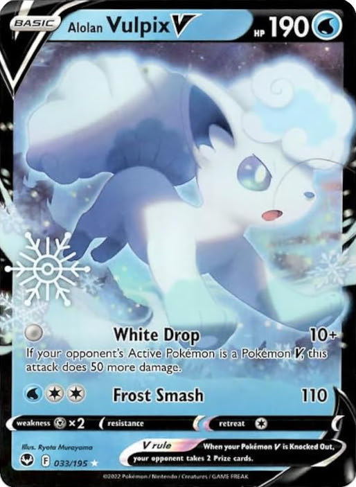 Alolan Vulpix V (033/195) (Holiday Calendar) [Sword & Shield: Silver Tempest] | Card Citadel