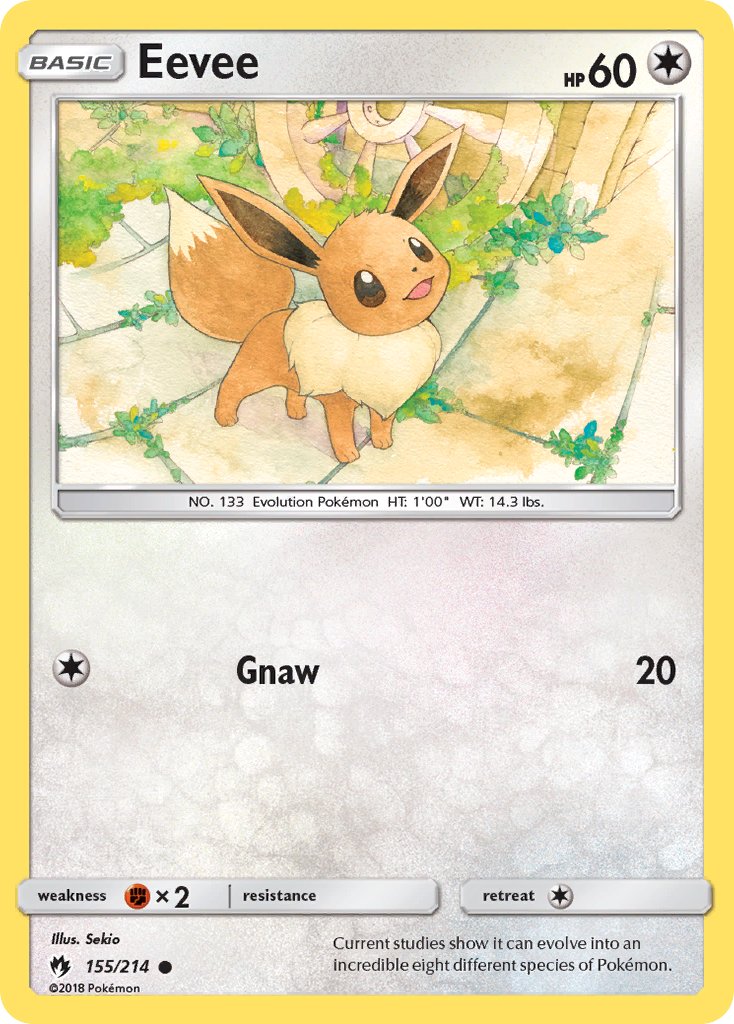 Eevee (155/214) (Let's Play, Eevee Cracked Ice Holo) (Theme Deck Exclusives) [Sun & Moon: Lost Thunder] | Card Citadel