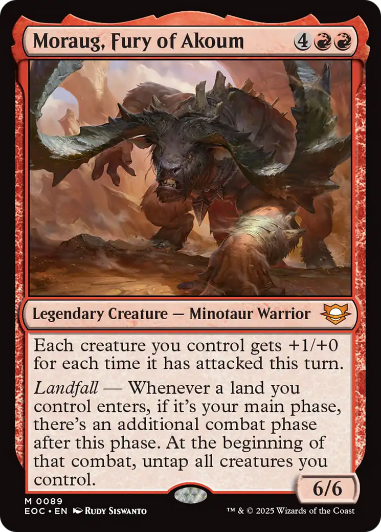 Moraug, Fury of Akoum [Edge of Eternities Commander] | Card Citadel