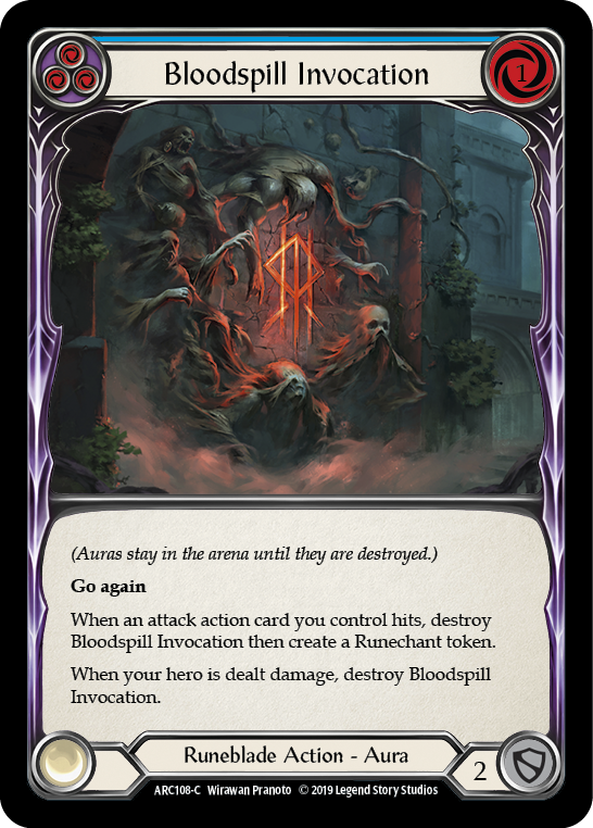 Bloodspill Invocation (Blue) [ARC108-C] (Arcane Rising)  1st Edition Rainbow Foil | Card Citadel