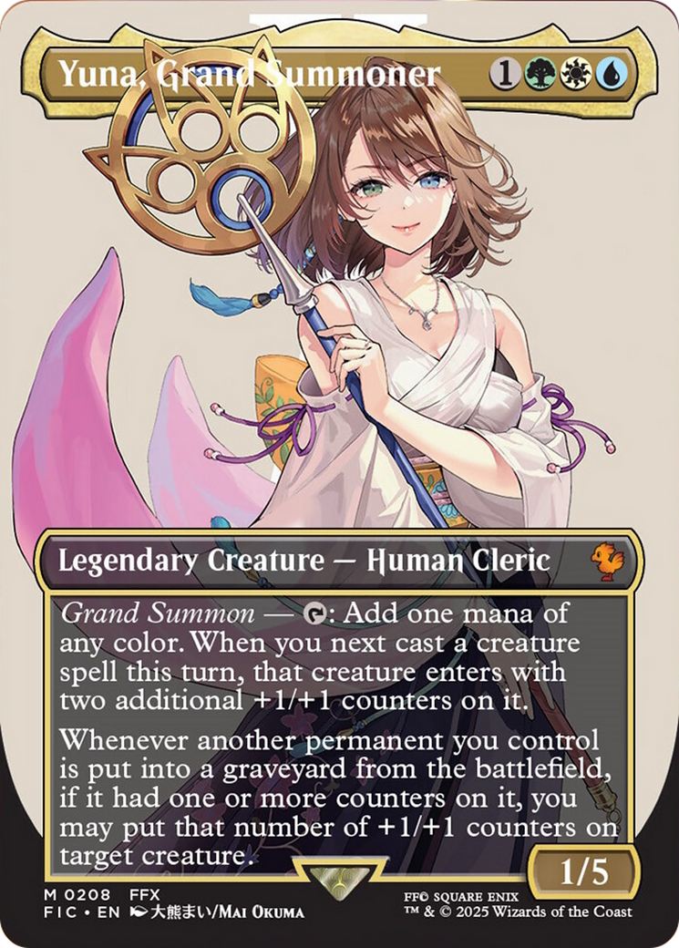 Yuna, Grand Summoner (Borderless) [FINAL FANTASY Commander] | Card Citadel