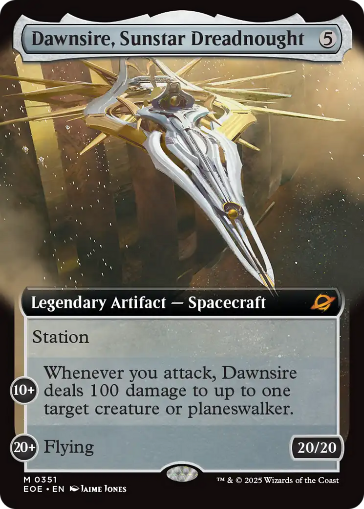 Dawnsire, Sunstar Dreadnought (Extended Art) [Edge of Eternities] | Card Citadel