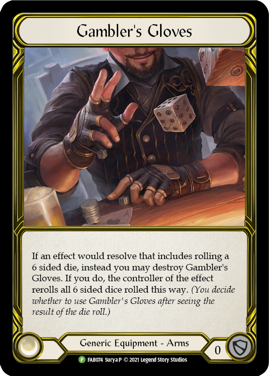 Gambler's Gloves (Golden) [FAB074] (Promo)  Cold Foil | Card Citadel
