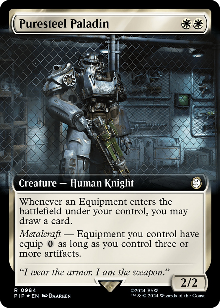 Puresteel Paladin (Extended Art) (Surge Foil) [Fallout] | Card Citadel