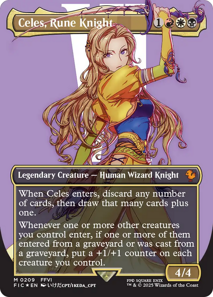 Celes, Rune Knight (Borderless) (Surge Foil) [FINAL FANTASY Commander] | Card Citadel