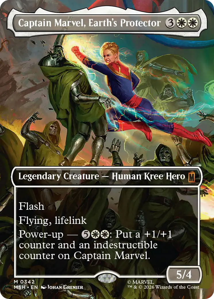 Captain Marvel, Earth's Protector (Borderless) (0342) [Marvel Super Heroes] | Card Citadel
