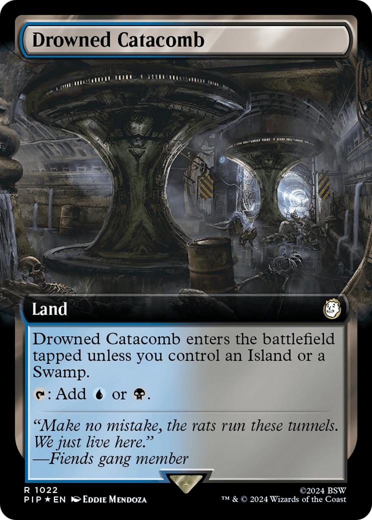 Drowned Catacomb (Extended Art) (Surge Foil) [Fallout] | Card Citadel