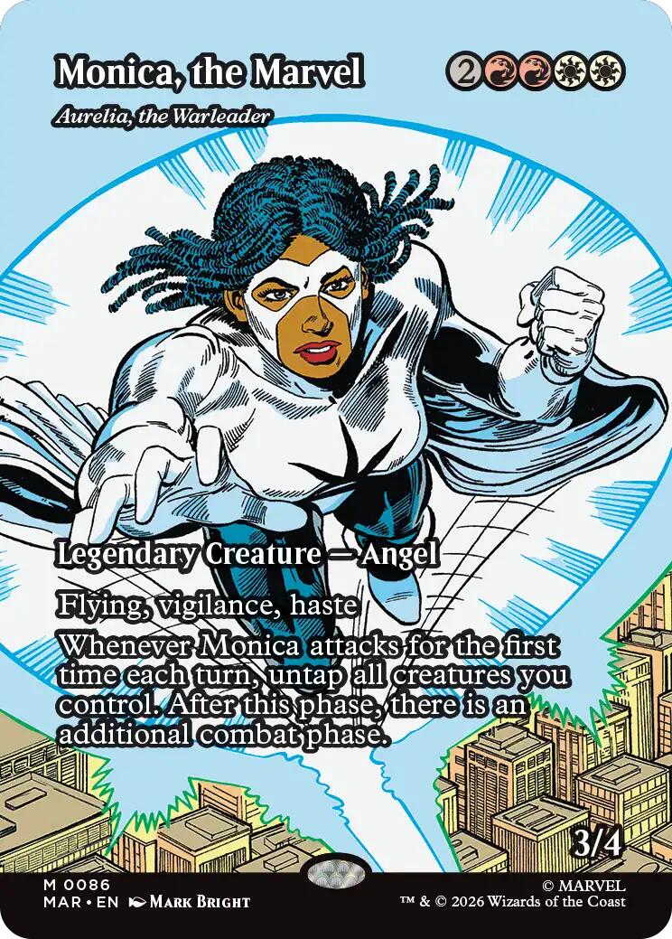 Monica, the Marvel - Aurelia, the Warleader (Borderless) [Marvel Universe: Eternal-Legal] | Card Citadel